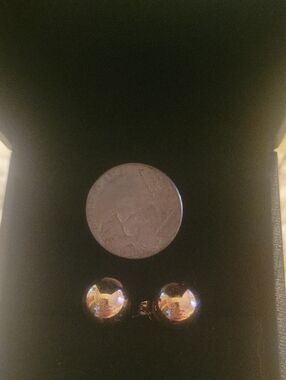 Large Pink Gold Ball Stud Earrings